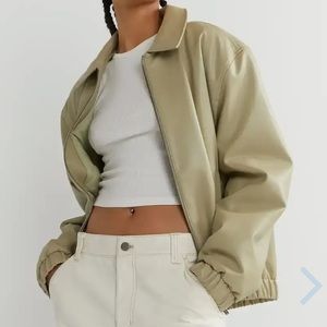 OAK+FORT Vegan Leather Bomber Jacket - Elm